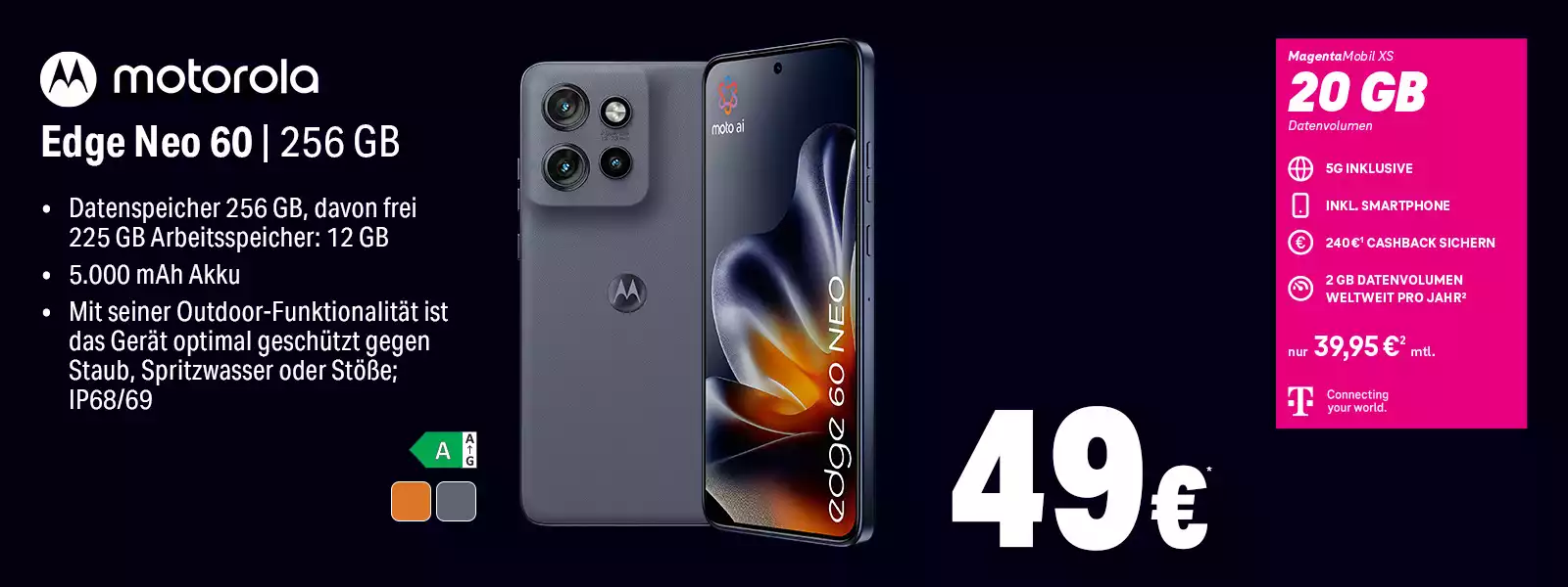 Motorola Edge Neo 60 Smartphone Angebot mit 256 GB Speicher und 12 GB RAM