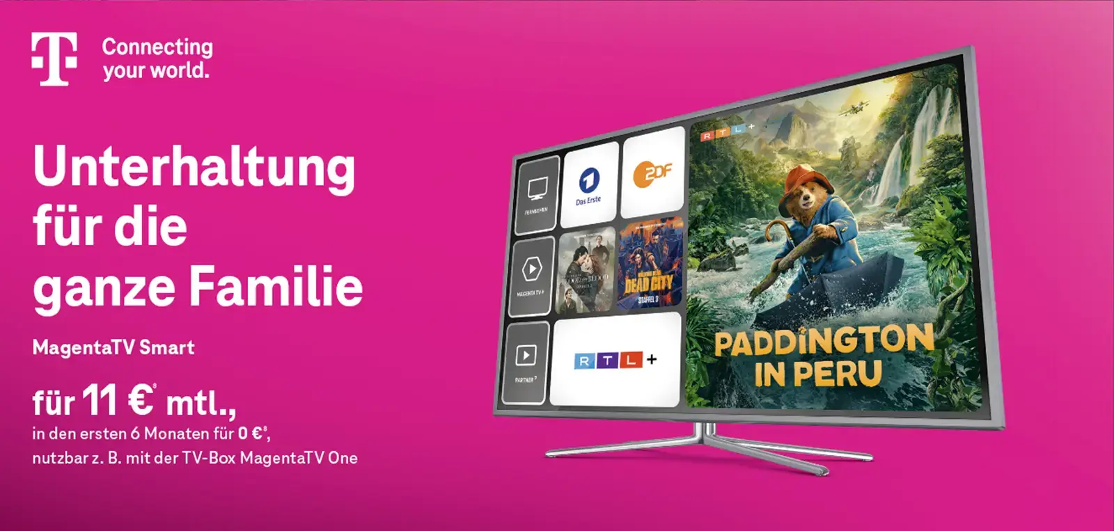 Telekom MagentaTV Smart Werbung: TV mit Streaming-Apps und Familienunterhaltung